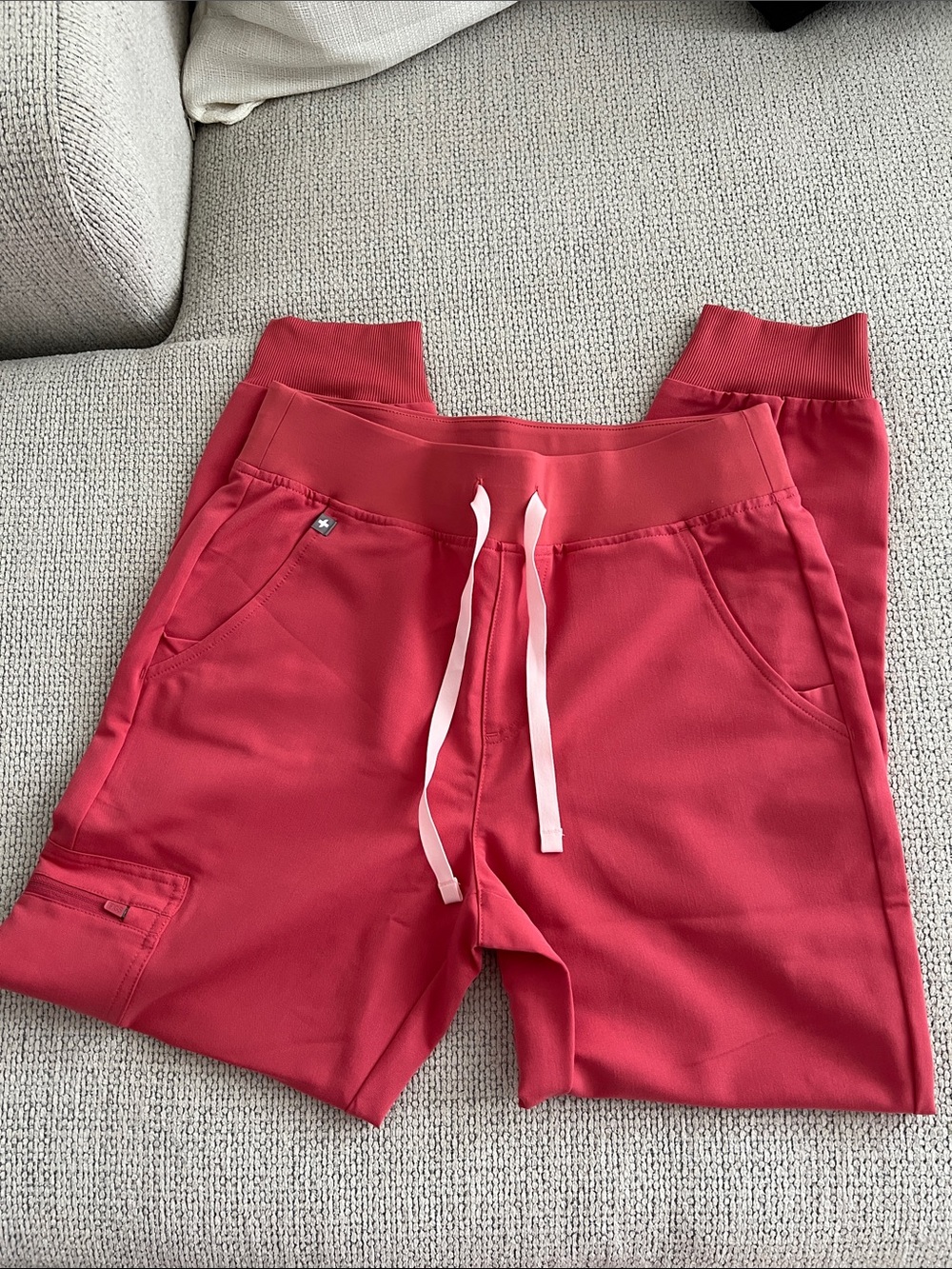 Figs Pulmonary Pink High Waisted Zamora Scrub Pants